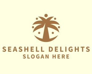 Round Palm Tree logo design