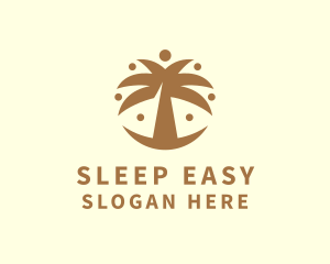 Round Palm Tree logo design