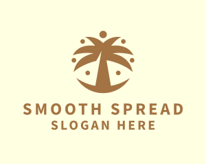 Round Palm Tree logo design