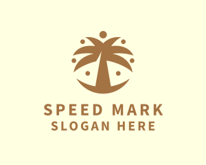 Round Palm Tree logo design