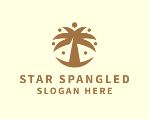 Round Palm Tree logo design