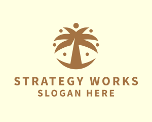 Round Palm Tree logo design