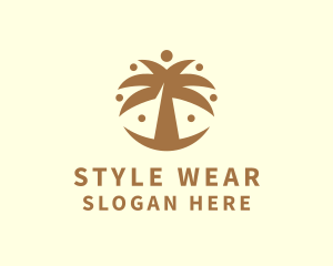 Round Palm Tree logo design