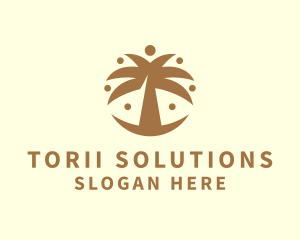 Round Palm Tree logo design