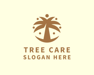 Round Palm Tree logo design