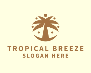 Caribbean - Round Palm Tree logo design