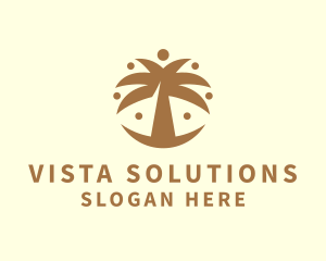 Round Palm Tree logo design