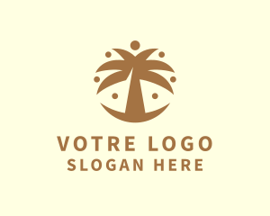 Mirage - Round Palm Tree logo design