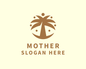 Round Palm Tree logo design