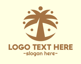 Destination - Round Palm Tree logo design
