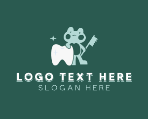 Tooth - Sparkling Frog Tooth logo design