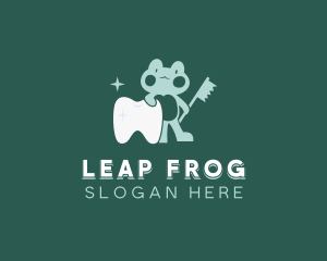 Frog - Sparkling Frog Tooth logo design
