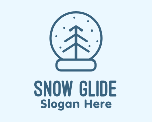 Minimalist Snow Globe logo design