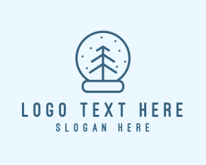 Minimalist Snow Globe logo design