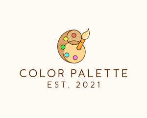 Artist Palette Brush logo design