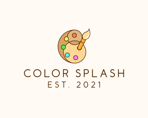 Artist Palette Brush logo design