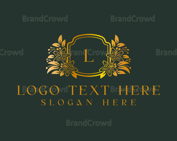 Floral Leaf  Wreath Logo