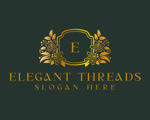 Floral Leaf  Wreath logo design