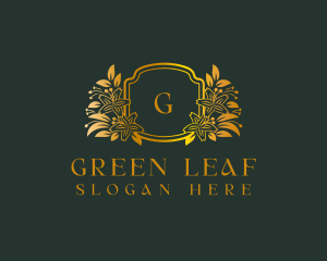 Floral Leaf  Wreath logo design