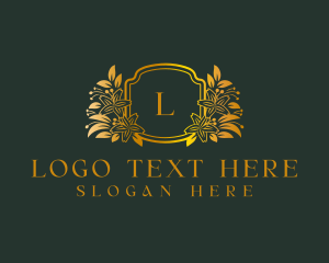 Elegant - Floral Leaf  Wreath logo design