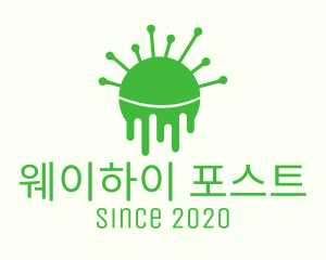 Green Dripping Virus logo design