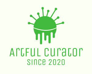 Green Dripping Virus logo design