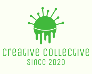 Green Dripping Virus logo design