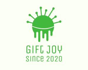 Green Dripping Virus logo design