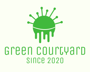 Green Dripping Virus logo design