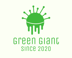 Green Dripping Virus logo design