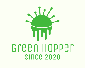 Green Dripping Virus logo design