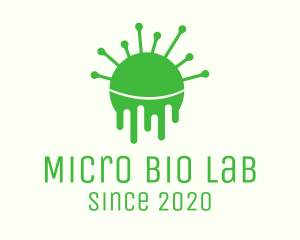 Microbiologist - Green Dripping Virus logo design