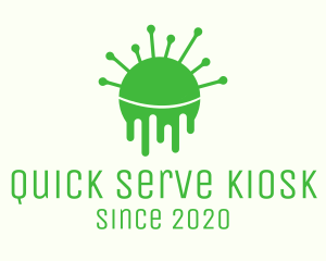 Green Dripping Virus logo design