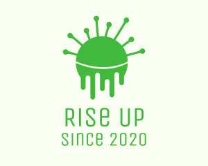 Green Dripping Virus logo design