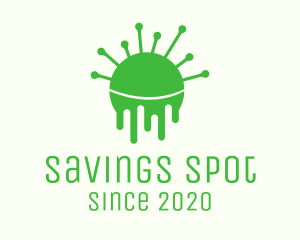 Green Dripping Virus logo design