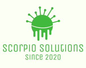 Green Dripping Virus logo design