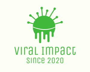 Contagious - Green Dripping Virus logo design