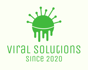 Virus - Green Dripping Virus logo design
