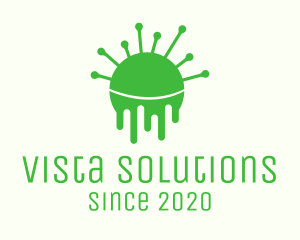 Green Dripping Virus logo design