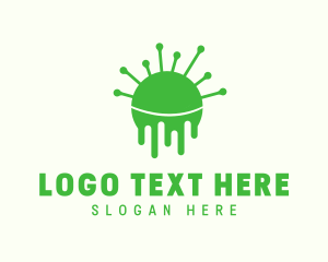 Green - Green Dripping Virus logo design