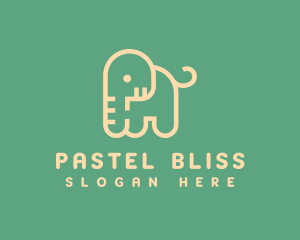 Cute Letter P Elephant logo design