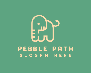 Cute Letter P Elephant logo design