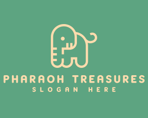 Cute Letter P Elephant logo design