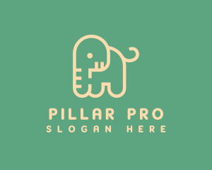 Cute Letter P Elephant logo design