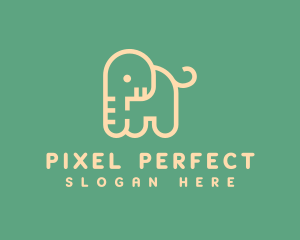 Cute Letter P Elephant logo design