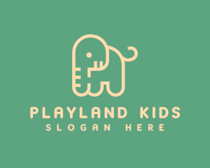 Cute Letter P Elephant logo design