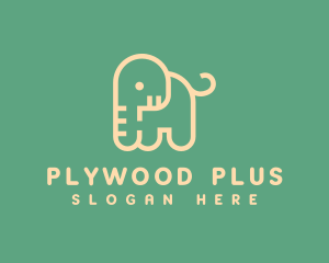 Cute Letter P Elephant logo design