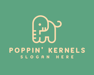 Cute Letter P Elephant logo design