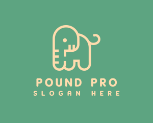 Cute Letter P Elephant logo design