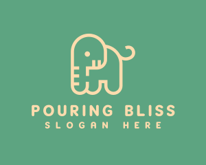 Cute Letter P Elephant logo design